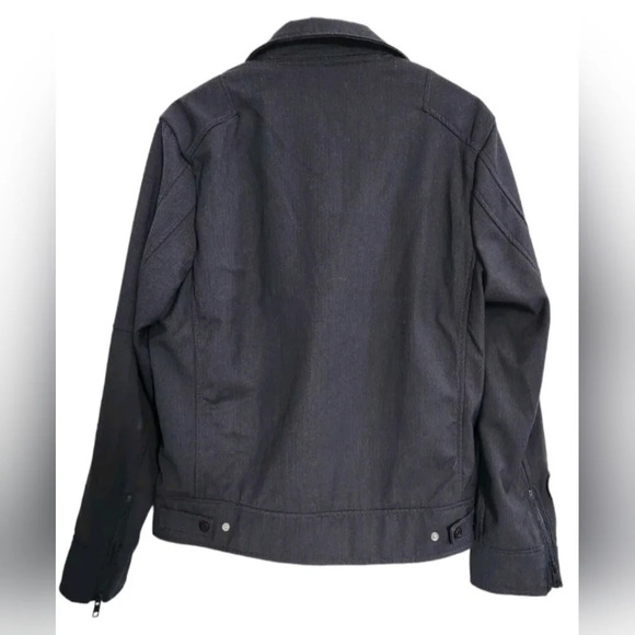 Vince Camuto zip up navy blue soft shell Moto Jacket bikercore Woman small - Picture 2 of 11